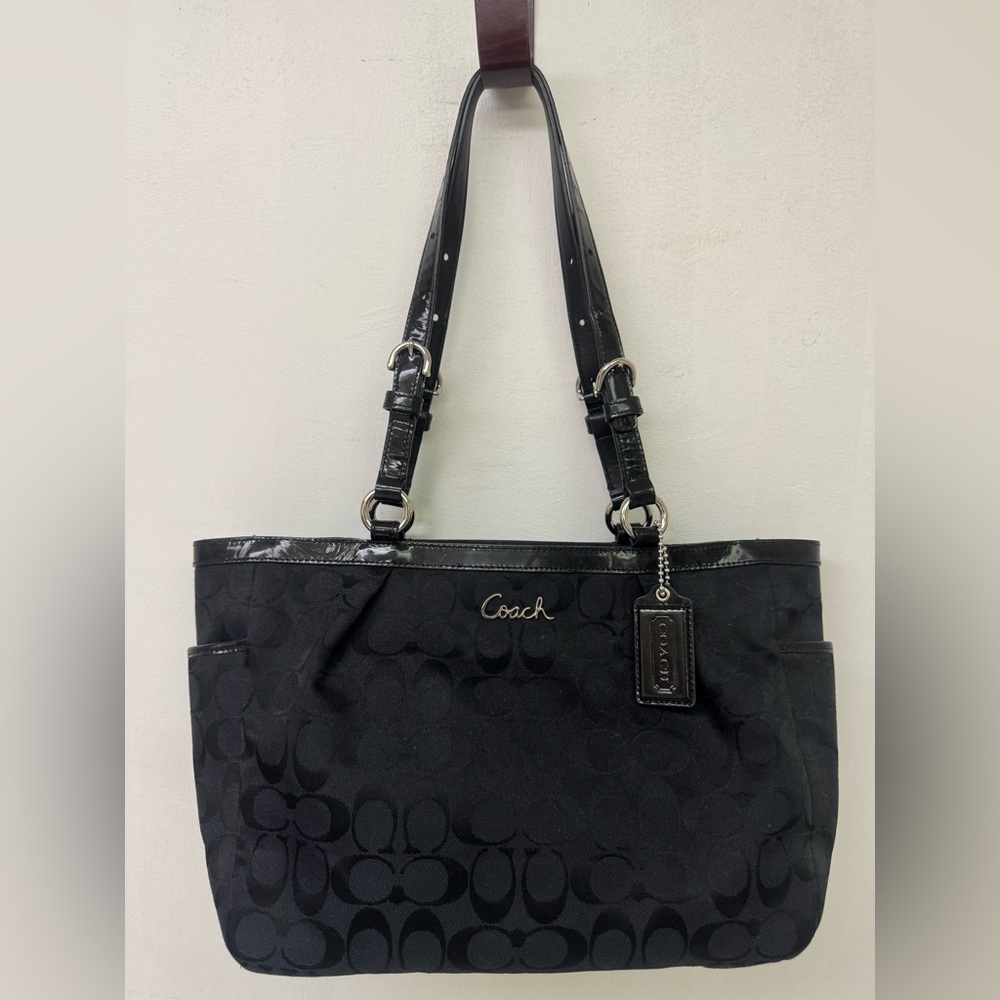 Coach Black Signature Tote Bag